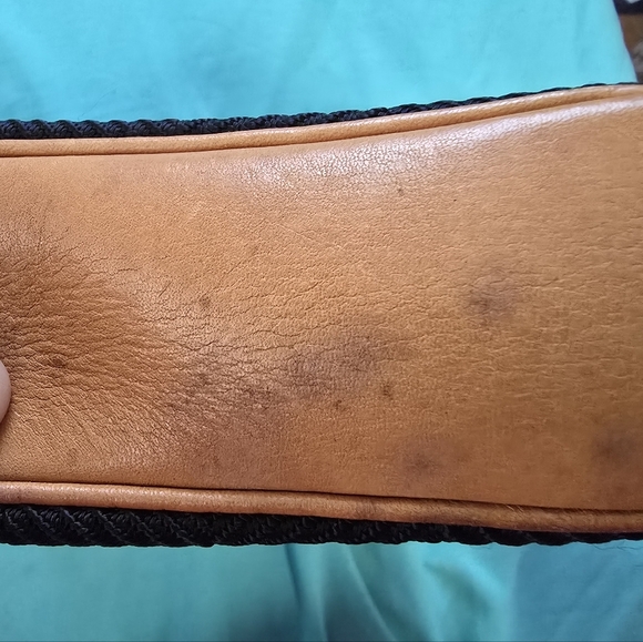 Black and Tan Courreges Toiletry Bag with Leather Trim - Picture 7 of 8